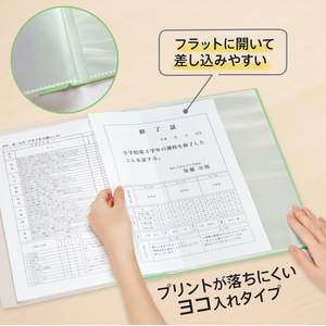プラス 通知表ファイル ヨコ入れ 10ポケット A4 グリーン FCJ516C-FL-198GD/79-972-イメージ4