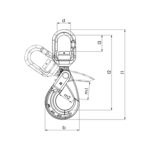エスコ スイベルフック ベアリング入 5.3ton FCW1293-EA987FF-174-イメージ3
