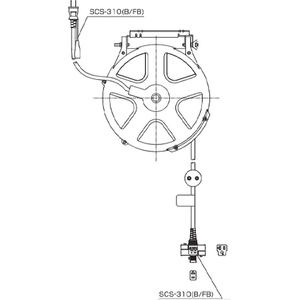 エスコ AC125V/6A×10m コードリール(自動巻) FCJ451M-EA815SS-6A-イメージ5