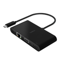 BELKIN USB-C マルチメディア+USB-C 100W PD 変換アダプタ ブラック AVC004BTBK