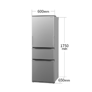 シャープ 374L 3ドア冷蔵庫 どっちもドア冷凍冷蔵庫 マットシルバー SJX370MS-イメージ2