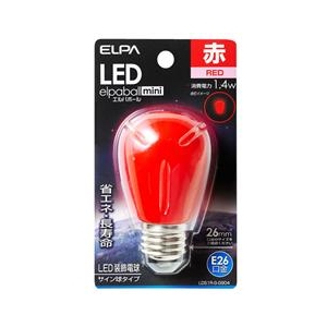 エルパ LED電球 E26口金 1．4W装飾電球 サイン球タイプ 赤色 elpaball mini LDS1R-G-G904-イメージ1