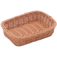 萬洋 樹脂バスケット 角長 20号 91-006B 茶 FC170LL-4124400