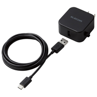 エレコム AC充電器(2．4A/A-Cケーブル付属+Aポート×1) ブラック MPAACC23BK