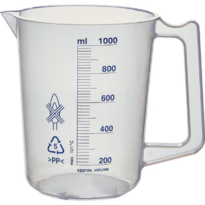 トラスコ ポリプロピレン青目盛ビーカー　１０００ｍｌ（取手付） HPB-1000-イメージ1
