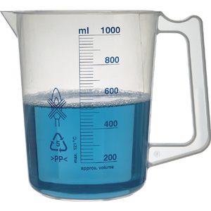 トラスコ ポリプロピレン青目盛ビーカー　１０００ｍｌ（取手付） HPB-1000-イメージ2