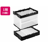 岐阜プラスチック工業 リス 折りコン 蓋無し 20L ブラック透明 5個 FCE650V