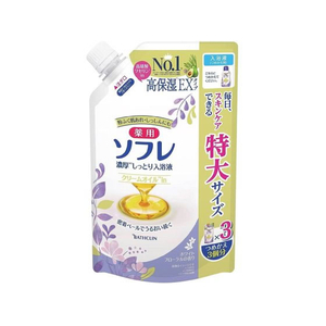アース製薬 ソフレ 濃厚しっとり入浴液 ホワイトフローラル 詰替 1200mL FCF624S-イメージ1