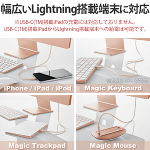 エレコム USB-C(TM) to Lightningケーブル(スタンダード)(1．0m) オレンジ U2C-APCL10DR-イメージ5