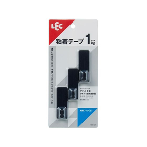 レック 粘着フック(小) 3個入 ブラック FC460TD-H00431-イメージ1