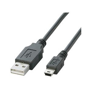 エレコム USB2．0ケーブル(mini-Bタイプ) 1m ブラック1m U2C-M10BK-イメージ1