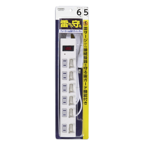 ヤザワ 個別集中スイッチ付節電タップ6個口5m ホワイト Y02BKS675WH-イメージ2
