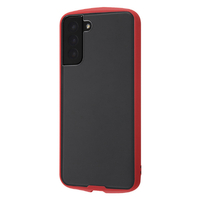 レイアウト Galaxy S21+ 5G用耐衝撃ハイブリッドケース Puffull クリア/レッド RT-GS21PCC14/CRM