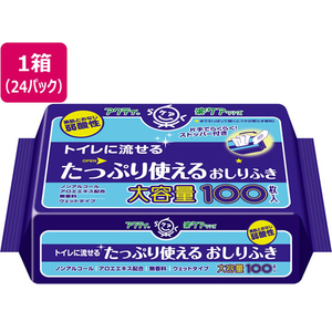 クレシア アクティ トイレに流せるたっぷり使えるおしりふき 24P FC412NT-80623-イメージ1