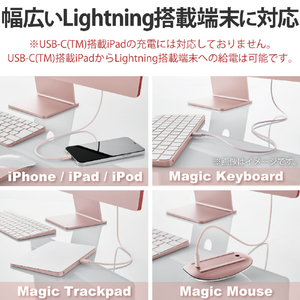 エレコム USB-C(TM) to Lightningケーブル(スタンダード)(1．0m) ピンク U2C-APCL10PN-イメージ5