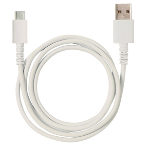 クオリティトラストジャパン USB Type-A to Type-Cシリコンケーブル 1m ホワイト QTC-0410WH-イメージ1