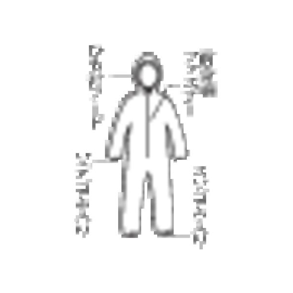 トラスコ中山 TRUSCO 不織布使い捨て保護服 3L 40着 FC006ES-4880153 PE 3L cm 前面部 袖部 前後 足部 フード部：ポリエチレン 表面コート 背面部：ポリエチレン コートなし