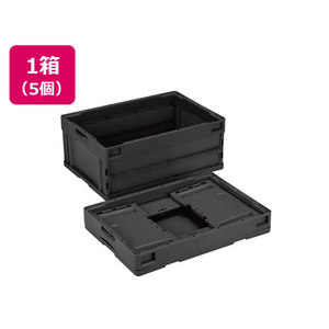 岐阜プラスチック工業 リス 折りコン 蓋無し 30L ブラック 5個 FCE653V-CB-S31NR BK-イメージ1