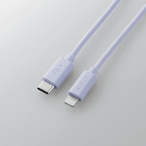エレコム USB-C(TM) to Lightningケーブル(スタンダード)(1．0m) パープル U2C-APCL10PU-イメージ2