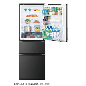 シャープ 【両開き】374L 3ドア冷蔵庫 e angle select どっちもドア冷凍冷蔵庫 ダークアッシュグレー SJ-P37E5-H-イメージ2