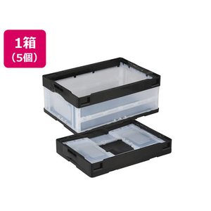 岐阜プラスチック工業 リス 折りコン 蓋無し 30L ブラック透明 5個 FCE654V-イメージ1