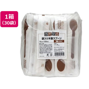 大和物産 木製 紙完封 スプーン 100本×30袋 FCE636A-065171-イメージ1