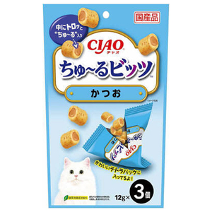 いなばペットフード CIAO ちゅ～るビッツ かつお 12g×3袋 ﾁﾕ-ﾙﾋﾞﾂﾂｶﾂｵ3P-イメージ1
