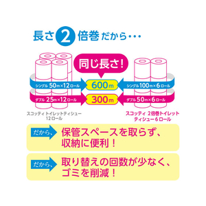 クレシア スコッティ フラワーパック 2倍長持ち 6ロール シングル F91002513710-イメージ6