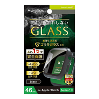 トリニティ Apple Watch Series 10(46mm)用ゴリラガラス 高透明 ガラス一体型PCケース ブラック TR-AW2446-GLPC-GOCBK