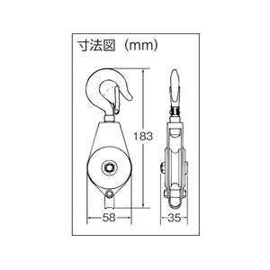 スリーエッチ シンプル鉄ブロック フック型 50mm FC077GV-2155532-イメージ2