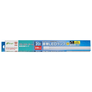 オーム電機 20形(8．2W) グロースターター器具専用直管LEDランプ 昼光色 2本入り LDF20SS･D/8/102P1-イメージ1