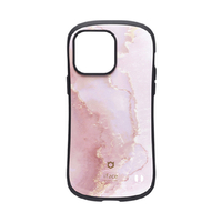 Hamee iPhone 14 Pro Max用ハイブリッドケース IFACE MARBLE パウダーピンク 41-949184