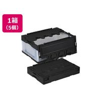 岐阜プラスチック工業 リス 折りコン 蓋有り 30L ブラック透明 5個 FCE656V