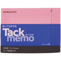 コクヨ タックメモ ノートタイプ 75×100mm ピンク 100枚 F875190-ﾒ-1000-P