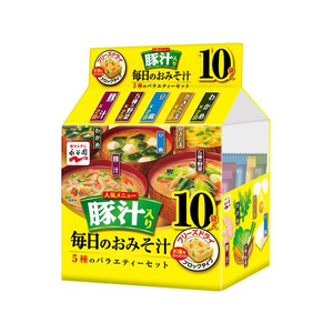 永谷園 毎日のおみそ汁5種豚汁入バラエティーセット10袋入 FC985NZ-イメージ1