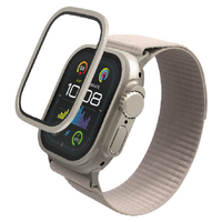 エレコム Apple Watch Ultra 2/Ultra(49mm)用ガラスフィルム アルミフレーム/高透明/治具付 シルバー AW-23CFLGFALSV