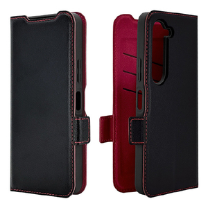 ラスタバナナ arrows Alpha(F-51F)用薄型手帳サイドマグネットケース ブラック＊レッド 8841FAABSMBKR-イメージ1