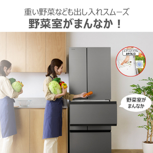 東芝 643L 6ドア冷蔵庫 VEGETA フロストホワイト GR-Y640XFS(TW)-イメージ7