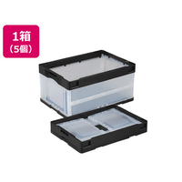 岐阜プラスチック工業 リス 折りコン 蓋無し 40L ブラック透明 5個 FCE658V