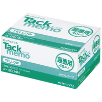 コクヨ タックメモ 超徳用 付箋 75×12.5 黄 40本 FC02093-ﾒ-3004