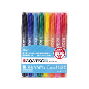 寺西化学工業 アクアテックスリム 細・極細書き両用 8色セット F839041-MAQ70C-8-イメージ1