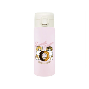 東亜金属 モフサンド ステンレスワンプッシュボトル 350mL ドーナツにゃん FCD338T-53-2192-イメージ1