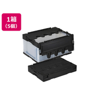 岐阜プラスチック工業 リス 折りコン 蓋有り 40L ブラック透明 5個 FCE660V