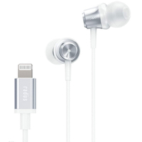 ラディウス Lightningイヤフォン Inner Ear Headphones with Lightning シルバー HP-NEL11S