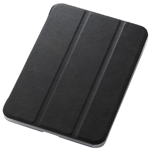 エレコム iPad mini 第6世代用手帳型/背面クリア/ソフトレザー/2アングル ブラック TB-A21SWV2BK-イメージ1