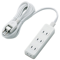 エレコム 電源タップ 雷ガード付き(4個口・3m) ホワイト T-KS02-2430WH
