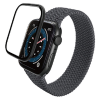 エレコム Apple Watch SE (第2世代)/SE/Series 6(40mm)用ガラスフィルム アルミフレーム/高透明/治具付 ブラック AW-23EFLGFALBK