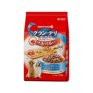 ユニ・チャーム グラン・デリ ふっくら仕立て ビーフ・白身魚・チキン・緑黄色野菜・チーズ・角切りビーフ粒入り 1.7kg FCU8688-イメージ1