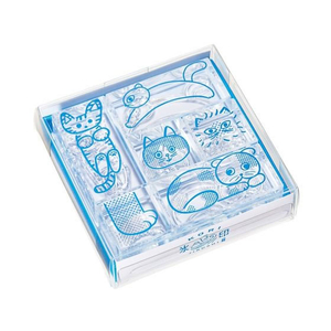 キングジム 透明スタンプ 氷印 セット (ネコセット) FC399RH-CLSS-005-イメージ1