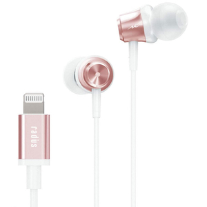 ラディウス Lightningイヤフォン Inner Ear Headphones with Lightning ピンク HP-NEL11P ラディウス Lightningイヤフォン Inner Ear Headphones with Lightning ピンク HP-NEL11P